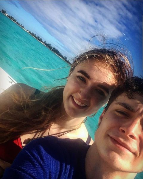 Lucas Jade Zumman poses a picture with his girlfriend in the Bahamas.